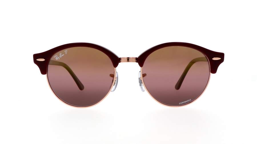 Sunglasses Ray-ban Clubround RB4246 1365/G9 51-19 Bordeaux on rose gold in stock
