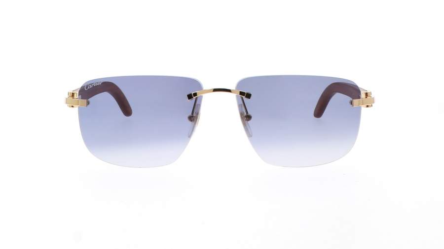 Sunglasses Cartier Rimless sun CT0040RS 001 58-15 Brown in stock