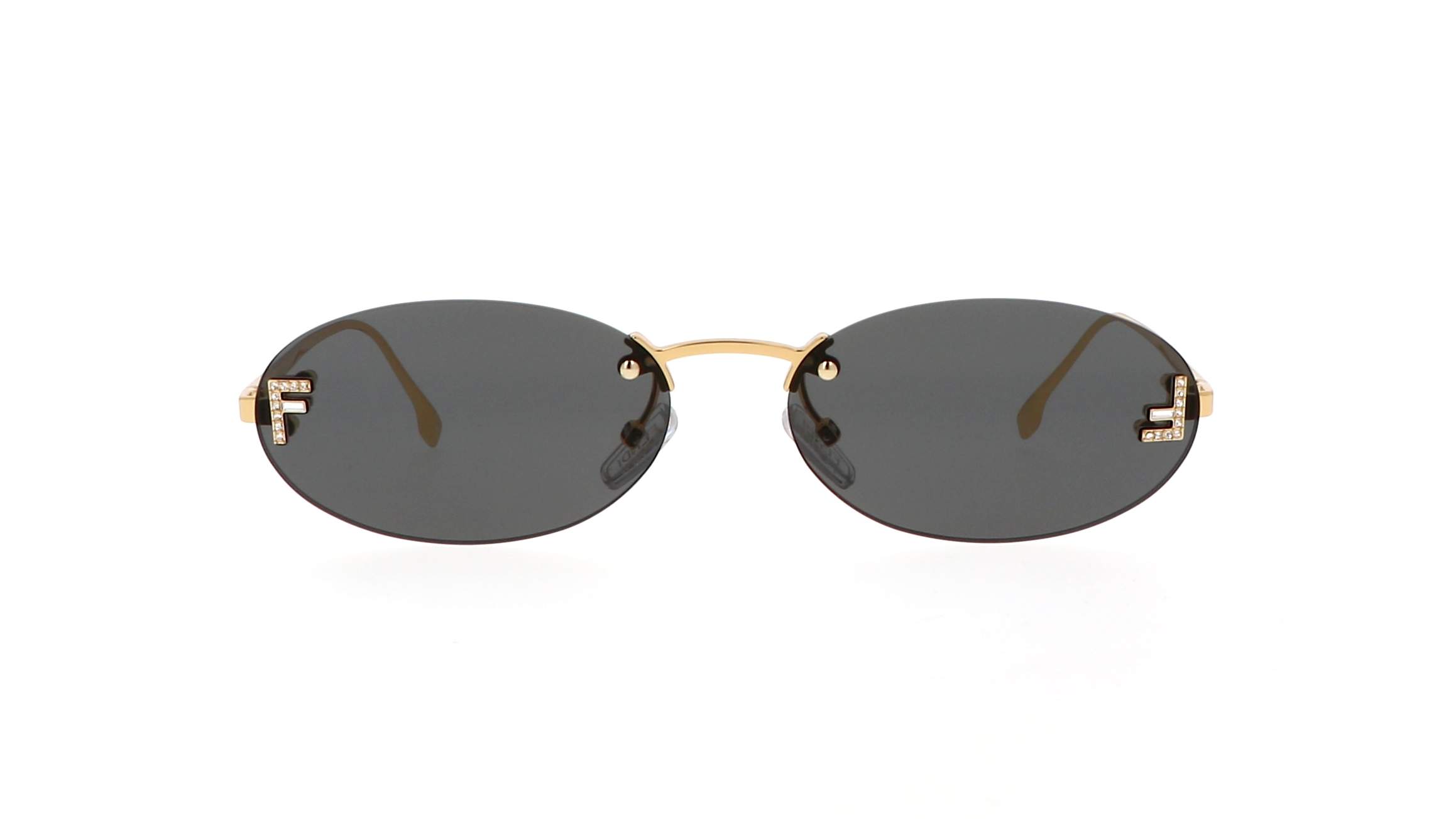 Oval Black Gold Fendi Sunglasses