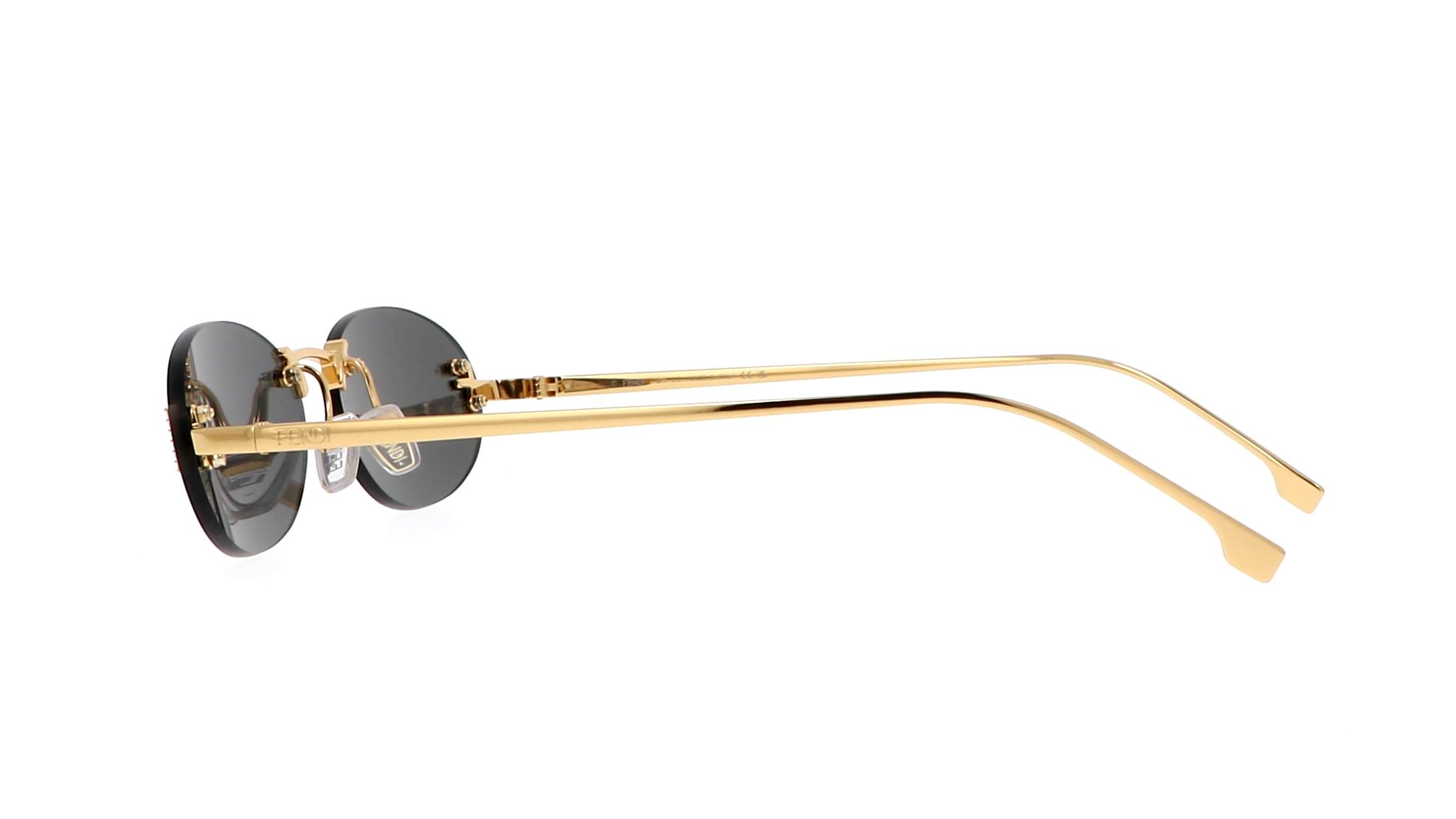Gold Fendi First rimless oval metal sunglasses, Fendi Eyewear