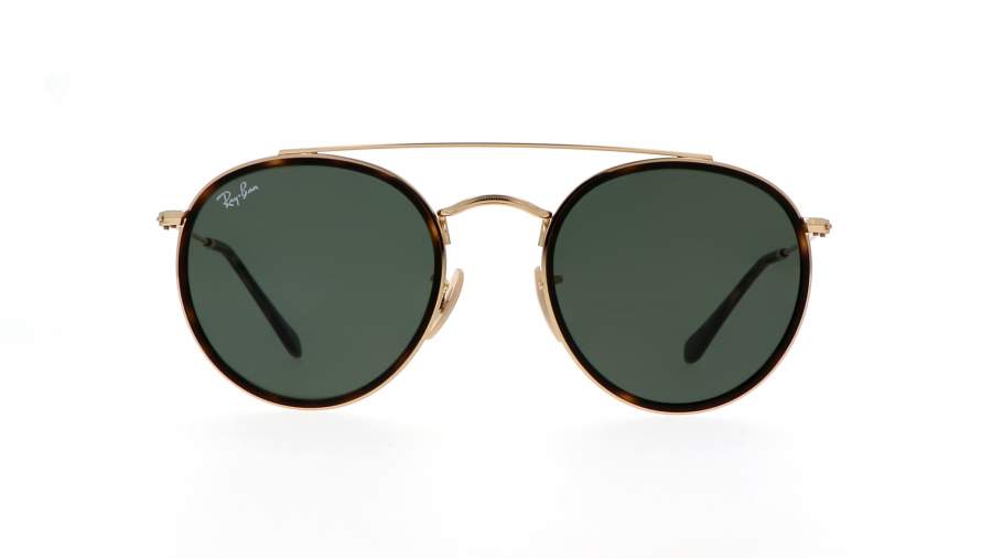 Sunglasses Ray-Ban Round Double Bridge Gold G-15 RB3647N 001 51-22 Medium in stock