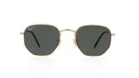 Sunglasses Ray-Ban Hexagonal Flat Lenses Gold RB3548N 001/58 51-21 Medium  Polarized