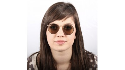 ray ban round brown sunglasses
