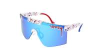 PIT VIPER The 2000's THE MERIKA Polarized 155-34 White with Blue and Red Splatter