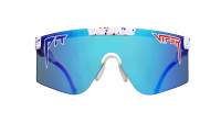PIT VIPER The 2000's THE MERIKA Polarized 155-34 White with Blue and Red Splatter