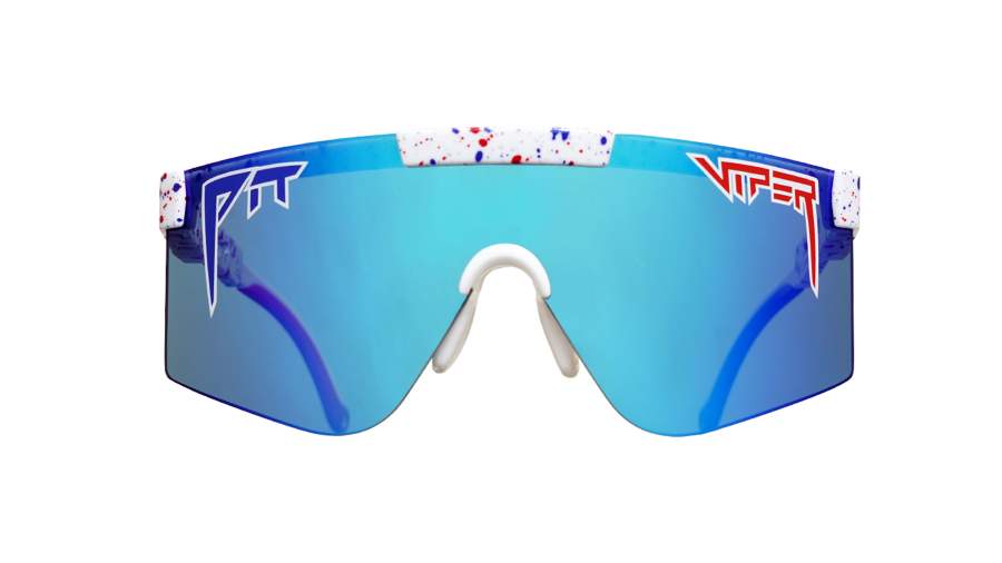 Lunettes de soleil Pit Viper The 2000's THE MERIKA Polarized 155-34 White with Blue and Red Splatter en stock