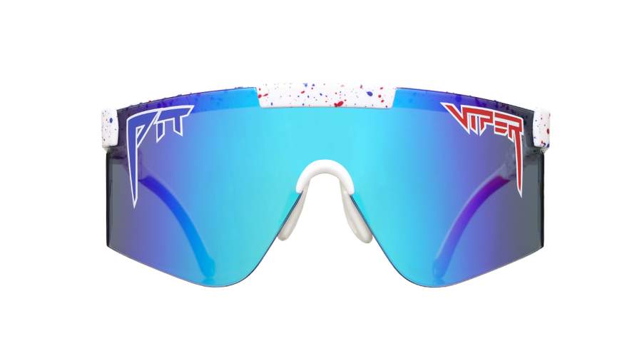 Sonnenbrille PIT VIPER The 2000's THE MERIKA 155-34 White with Blue and Red Splatter auf Lager