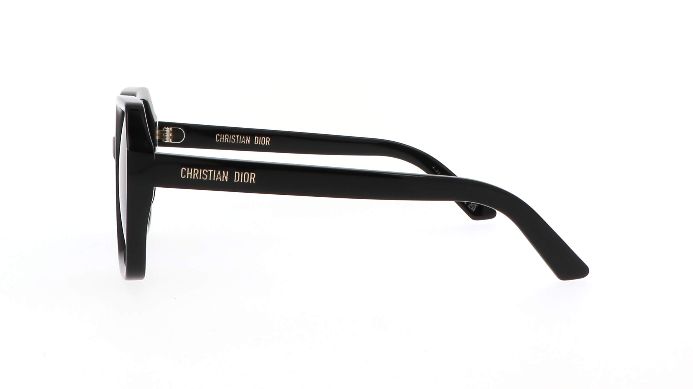 Square wayfarer Dior style sunglasses with black armor and dark gradient  lenses |