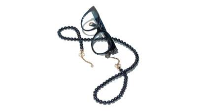 chanel black and gold glasses chain
