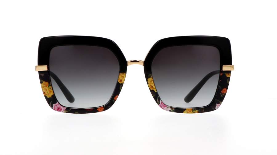 Sunglasses Dolce & Gabbana DG4373 3400/8G 52-21 Black on Winter Flowers Print in stock