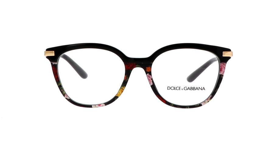 Eyeglasses Dolce & Gabbana DG3346 3400 52-18 Black on Winter Flowers Print in stock