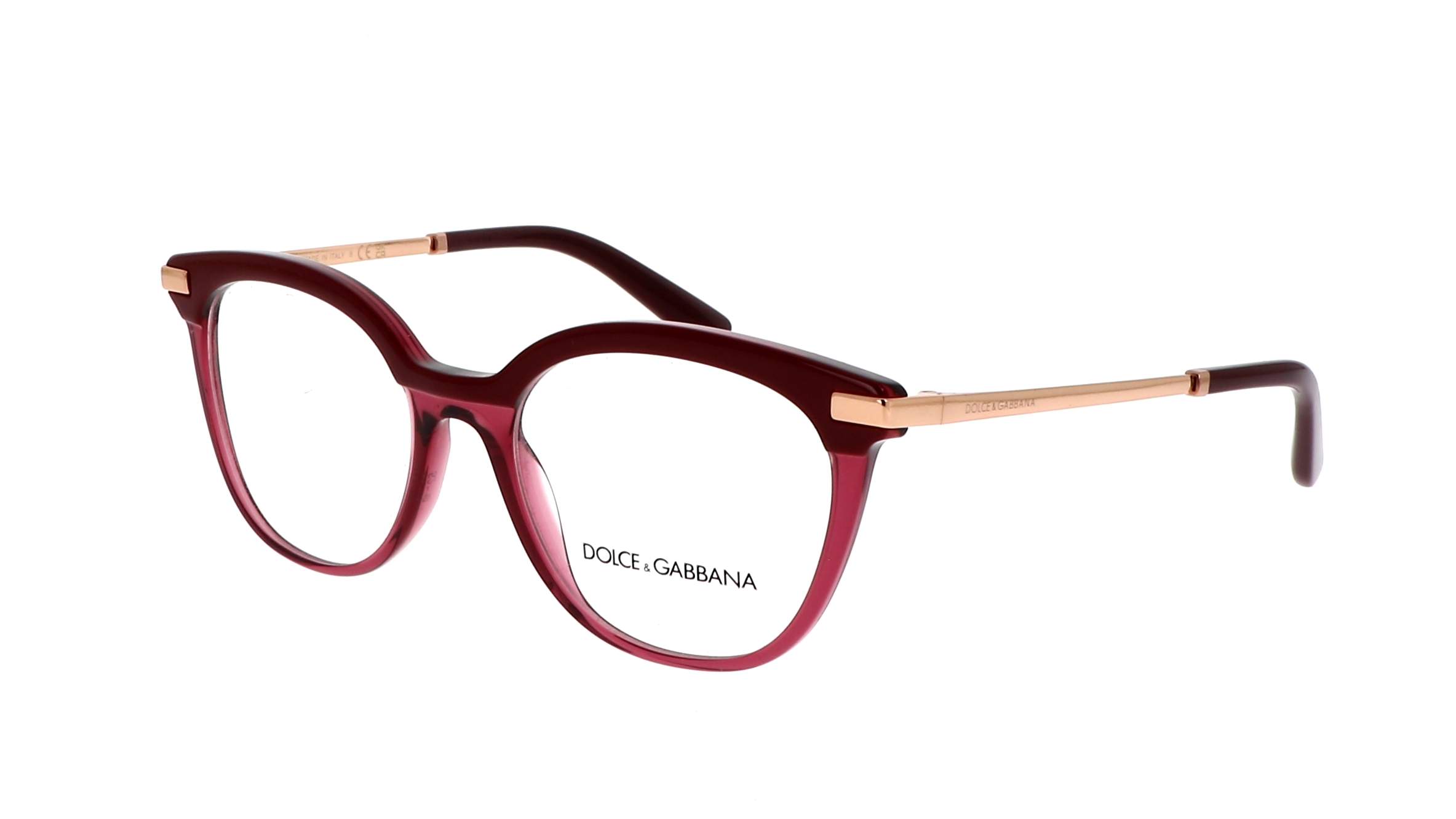 Eyeglasses Dolce & Gabbana DG3346 3247 52-18 Transparent Bordeaux in ...