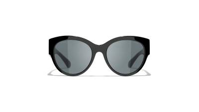 chanel sunglasses round black mirror