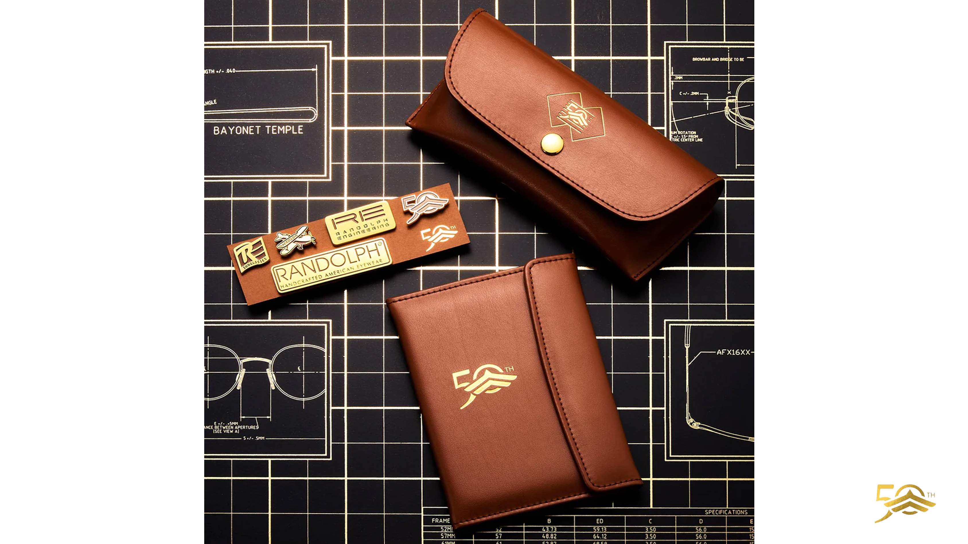 Sonnenbrille Randolph Aviator Gold 23k AF341 55-20 Gold auf Lager ...
