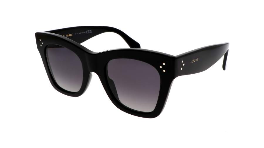 Celine Embellished Square Acetate Sunglasses - Shiny Black | Editorialist