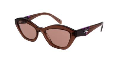 Sunglasses Prada PR A02S 17O60B 52-19 Brown transparent in stock