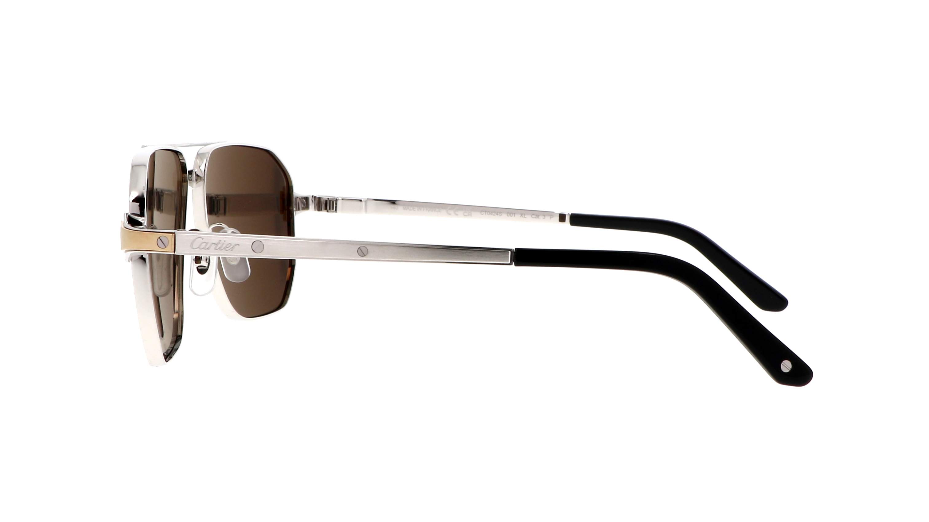 Sunglasses Cartier Exception Ct0424s 001 59 15 Silver In Stock Price 80833 € Visiofactory 