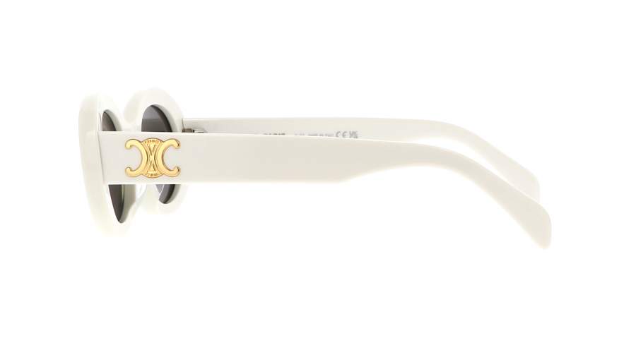 New! Celine Sunglasses, CL40194U 25A, oval, Triomphe, Authentic Celine Triomphe CL40194U 25A Shiny Ivory Smoke Organic Oval  main image 3