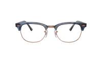 Ray-Ban Clubmaster RX5154 RB5154 8374 51-21 Striped Blue On Rose Gold