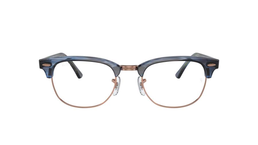 Lunettes de vue Ray-Ban Clubmaster RX5154 RB5154 8374 51-21 Striped Blue On Rose Gold en stock