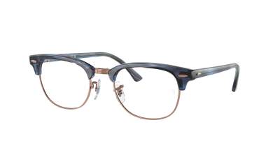 Ray-Ban Clubmaster RX5154 RB5154 8374 51-21 Striped Blue On Rose Gold