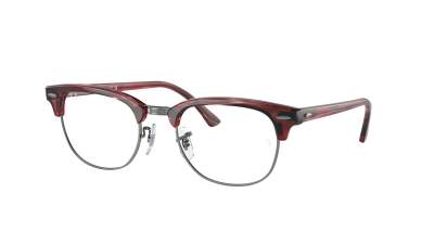 Lunettes de vue Ray-Ban Clubmaster RX5154 RB5154 8376 53-21 Striped Red On Gunmetal en stock