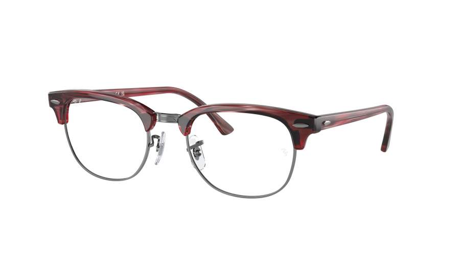 Ray-Ban Clubmaster RX5154 RB5154 8376 53-21 Striped Red On Gunmetal
