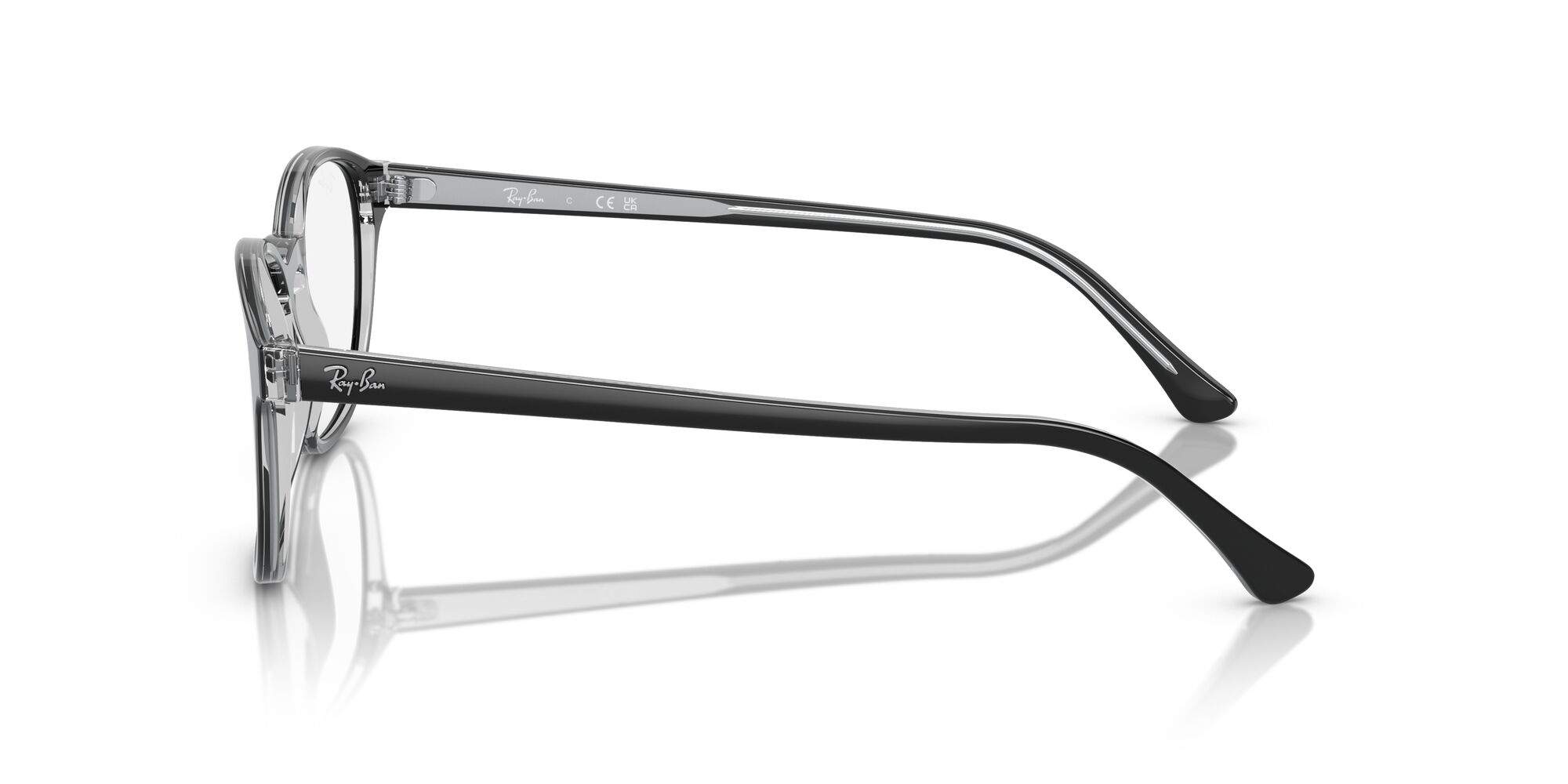 Transparent Op Brillen Ray-Ban RX5417 RB5417 8367 52-19 Dark Gray On Transparent op ...