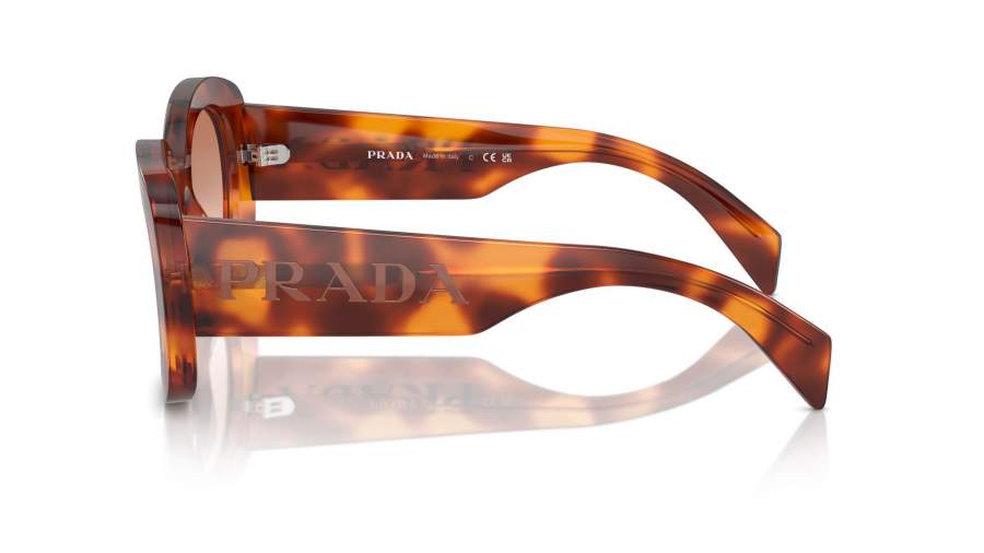 Prada PR A13S 18R70E Cognac Tortoise Oval Sunglasses Prada Brown Gradient Oval Ladies Sunglasses PR A13S 18R70E  main image 2