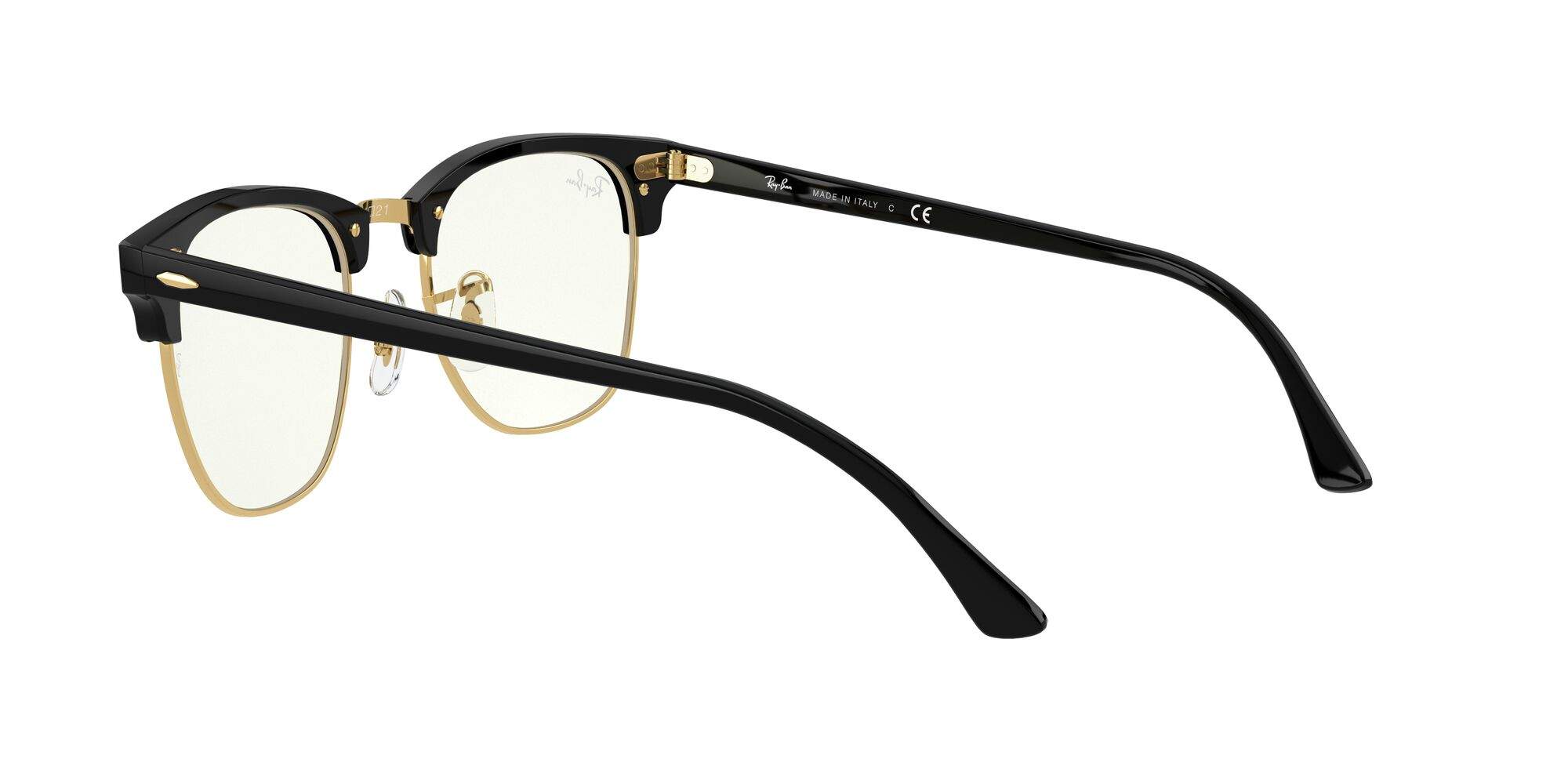 Brillen Ray-Ban Clubmaster Clear blue RB3016 RB3016 901/BF 49-21 Black ...