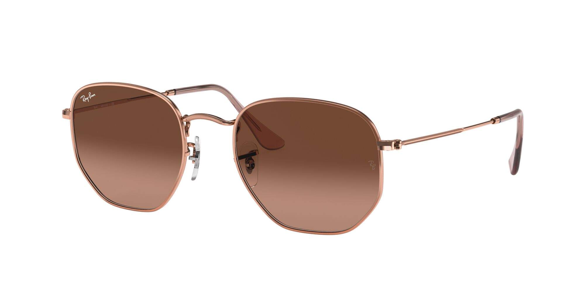 21:54 Sunglasses Ray-Ban Hexagonal RB3548N 9069/A5 54-21 Copper in stock ...