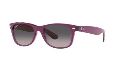 Sunglasses Ray-Ban New wayfarer RB2132 6606/M3 52-18 Matte Violet On Transparent in stock
