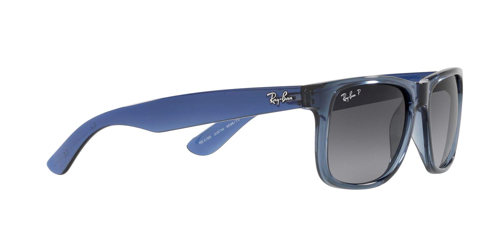 Sunglasses Ray-Ban Justin RB4165 6596/T3 55-16 Transparent Blue in stock