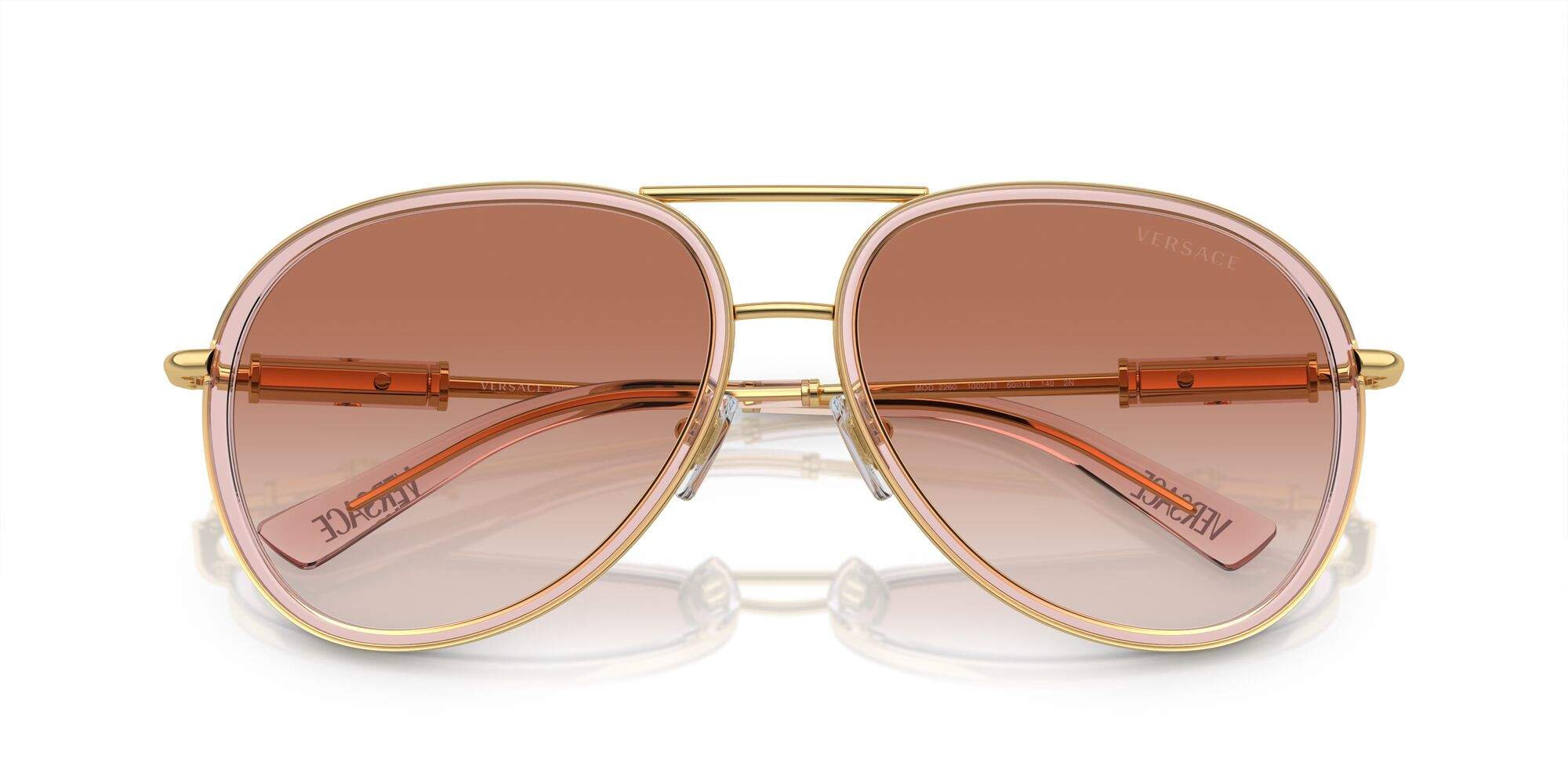 Transparent Op Zonnebrillen Versace VE2260 1002/13 60-16 Brown transparent op voorraad ...