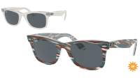 Ray-Ban Wayfarer Change Collection RB2140 1407/R5 50-22 Photo sriped light blue