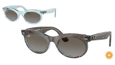 Occhiali da sole Ray-Ban Wayfarer oval Change Collection RB2242 1385/96 53-22 Photo waves azure in stock
