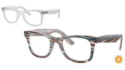 Brille Ray-Ban Wayfarer ease Change collection RX4340V RB4340V 8382 50-22 Photo sriped light blue auf Lager