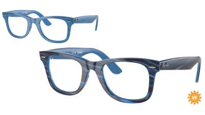 Brille Ray-Ban Wayfarer ease Change collection RX4340V RB4340V 8384 50-22 Photo striped blue auf Lager