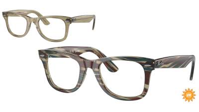 Occhiali da vista Ray-Ban Wayfarer ease Change collection RX4340V RB4340V 8381 50-22 Photo striped grey in stock