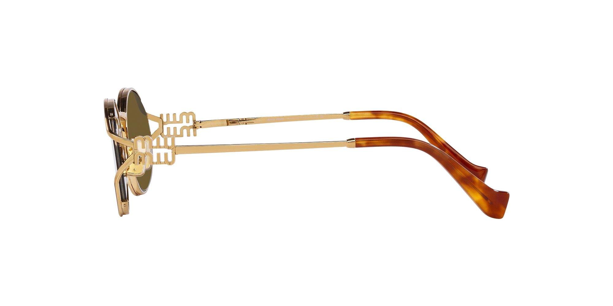 21:54 Sunglasses Miu Miu Logo MU 52YS 7OE01T 54-21 Antique Gold in stock ...