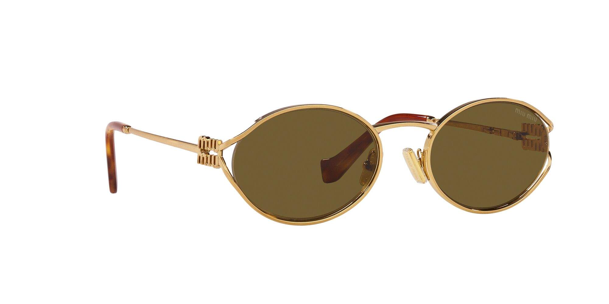 21:54 Sunglasses Miu Miu Logo MU 52YS 7OE01T 54-21 Antique Gold in stock ...