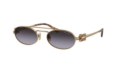 Lunettes de soleil Miu Miu Logo MU 54ZS 7OE-5D1 53-19 Antique Gold en stock