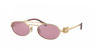 Lunettes de soleil Miu Miu Logo MU 54ZS ZVN-50D 53-19 Pale Gold en stock