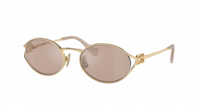 Lunettes de soleil Miu Miu Logo MU 52YS ZVN-20F 54-21 Pale Gold en stock