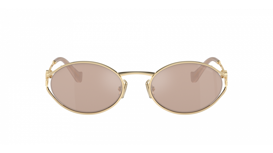 Sonnenbrille Miu Miu Logo MU 52YS ZVN-20F 54-21 Pale Gold auf Lager