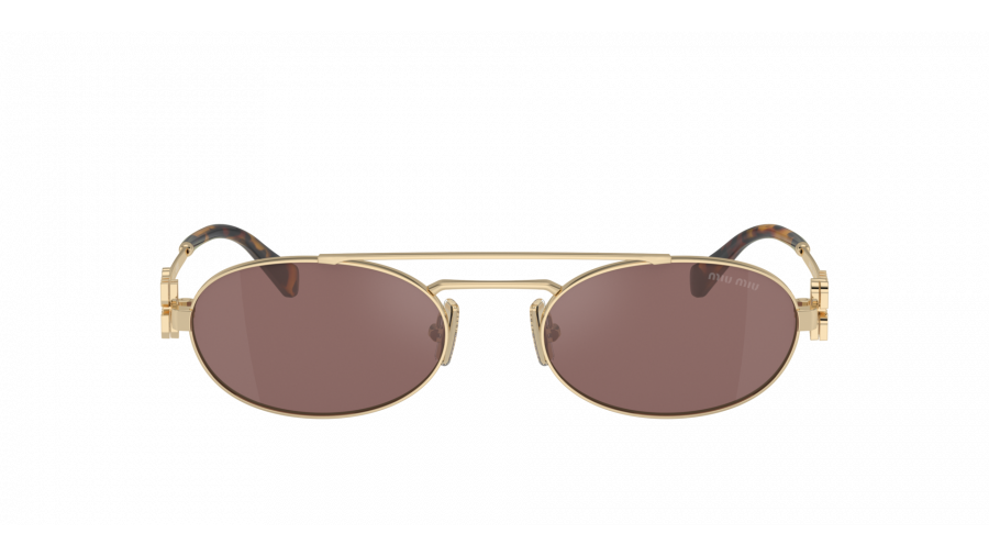 Sonnenbrille Miu Miu Logo MU 54ZS ZVN-70D 53-19 Pale Gold auf Lager