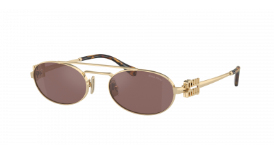 Lunettes de soleil Miu Miu Logo MU 54ZS ZVN-70D 53-19 Pale Gold en stock