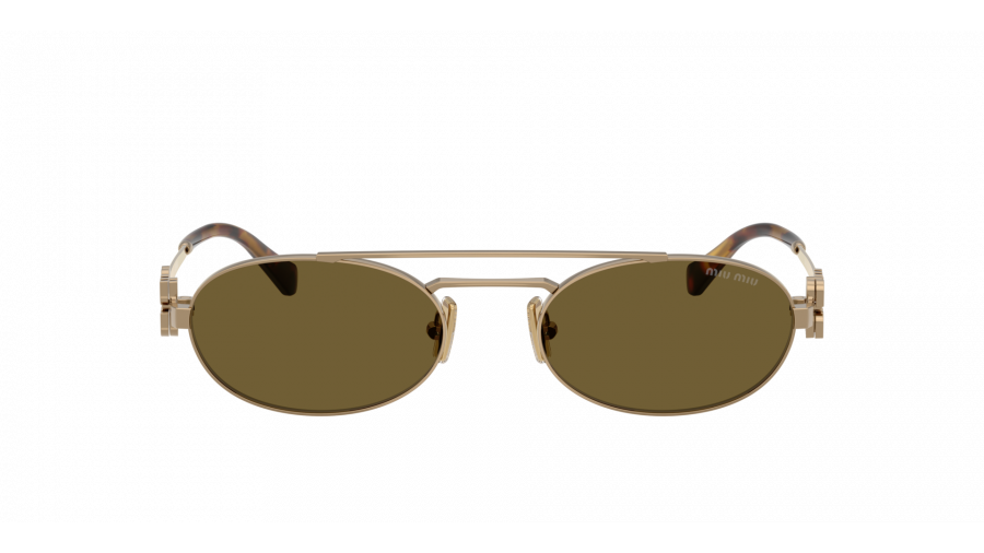 Sonnenbrille Miu Miu Logo MU 54ZS 7OE-09Z 53-19 Brass Gold auf Lager