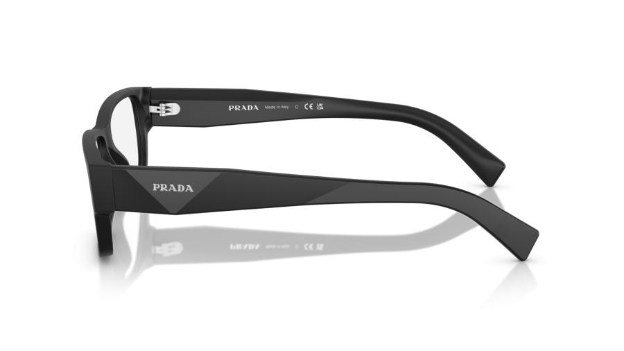Prada Women Eyeglasses Matte Black Rectangle PRB09V 12P1O1 NEW AUTHENTIC Eyeglasses Prada PR B09V 12P-1O1 57-16 Matte black  main image 2