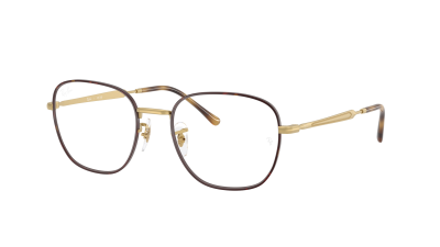 Lunettes de soleil Ray-Ban RX6534 3188 53-19 Matte Havana on Matte Arista Gold en stock